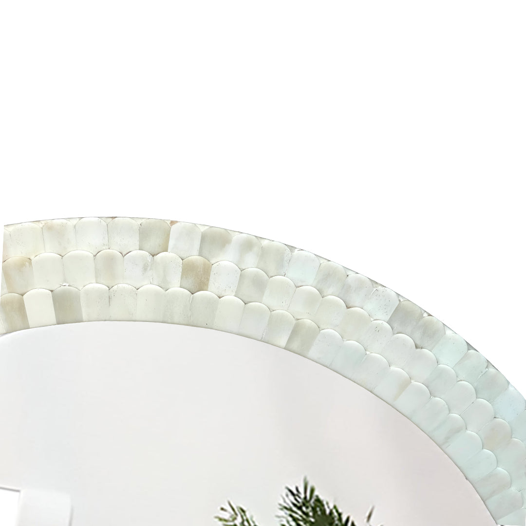Handmade Customized Bone Inlay Round Mirror Frame with Complimentary Mirror