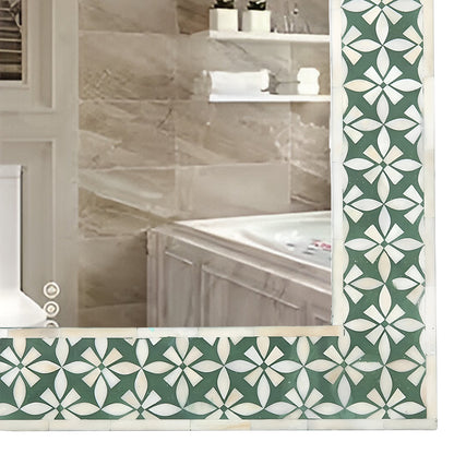 Beautiful Handmade Bone Inlay Mirror Frame with Complimentary Mirror