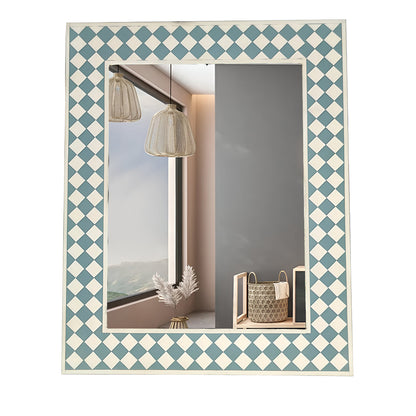 Beautiful Handmade Bone Inlay Mirror Frame - Green with Complimentary Mirror