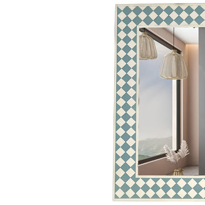 Beautiful Handmade Bone Inlay Mirror Frame - Green with Complimentary Mirror