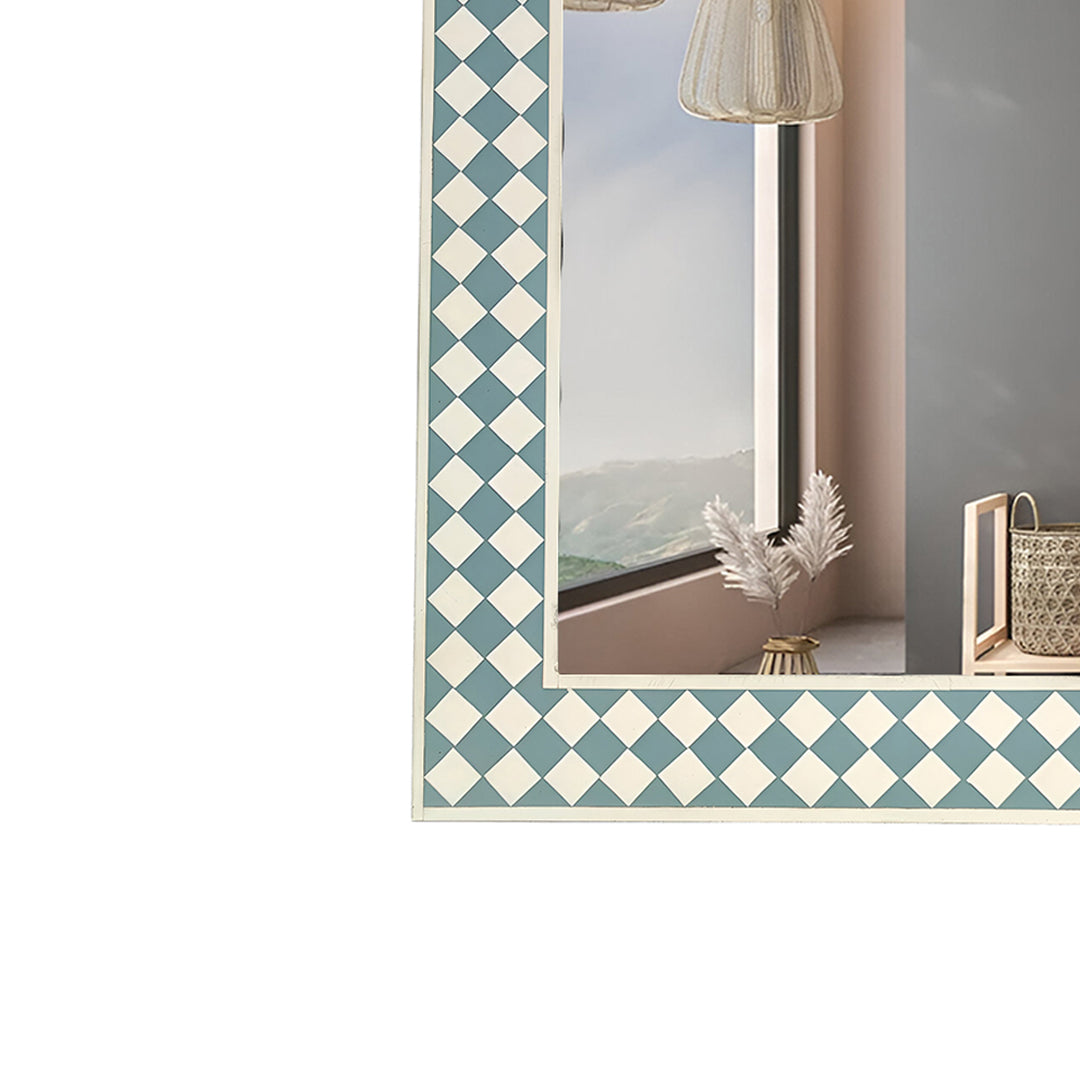 Beautiful Handmade Bone Inlay Mirror Frame - Green