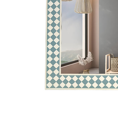 Beautiful Handmade Bone Inlay Mirror Frame - Green with Complimentary Mirror