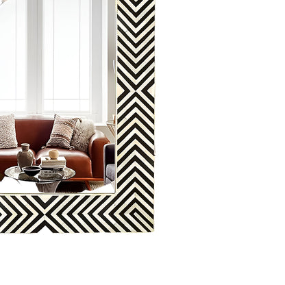 Beautiful Handmade Bone Inlay Mirror Frame Black color with Complimentary Mirror