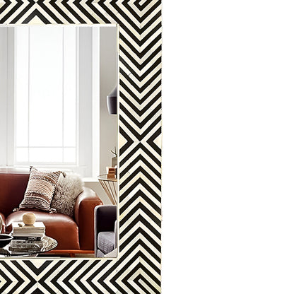 Beautiful Handmade Bone Inlay Mirror Frame Black color with Complimentary Mirror