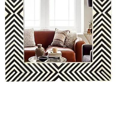 Beautiful Handmade Bone Inlay Mirror Frame Black color with Complimentary Mirror