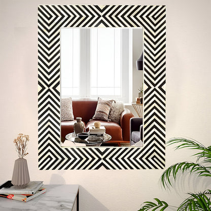 Beautiful Handmade Bone Inlay Mirror Frame Black color with Complimentary Mirror