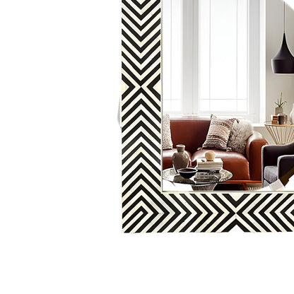 Beautiful Handmade Bone Inlay Mirror Frame Black color with Complimentary Mirror