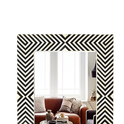 Beautiful Handmade Bone Inlay Mirror Frame Black color with Complimentary Mirror