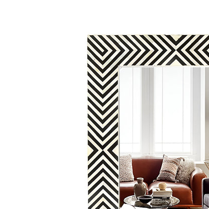 Beautiful Handmade Bone Inlay Mirror Frame Black color with Complimentary Mirror