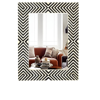 Beautiful Handmade Bone Inlay Mirror Frame Black color with Complimentary Mirror
