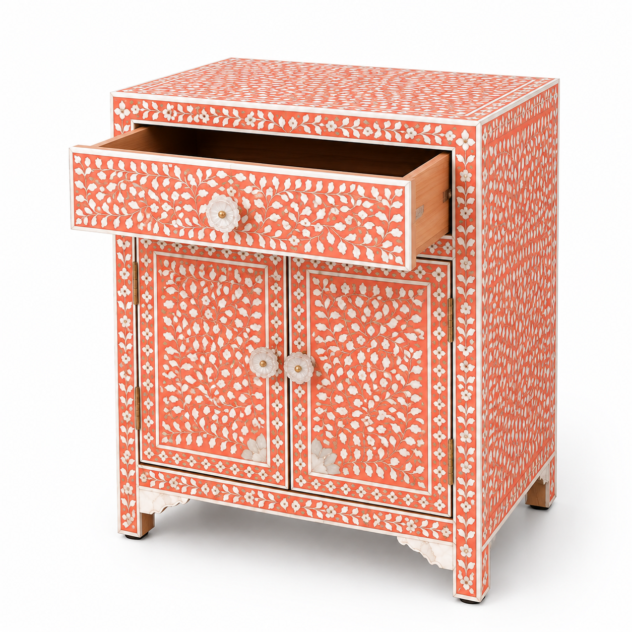 Peach Bone Inlay Cabinet Dimensions and Size Reference Image