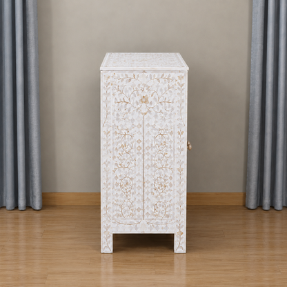 Open Drawer Mother of Pearl Inlay Bedside Cabinet