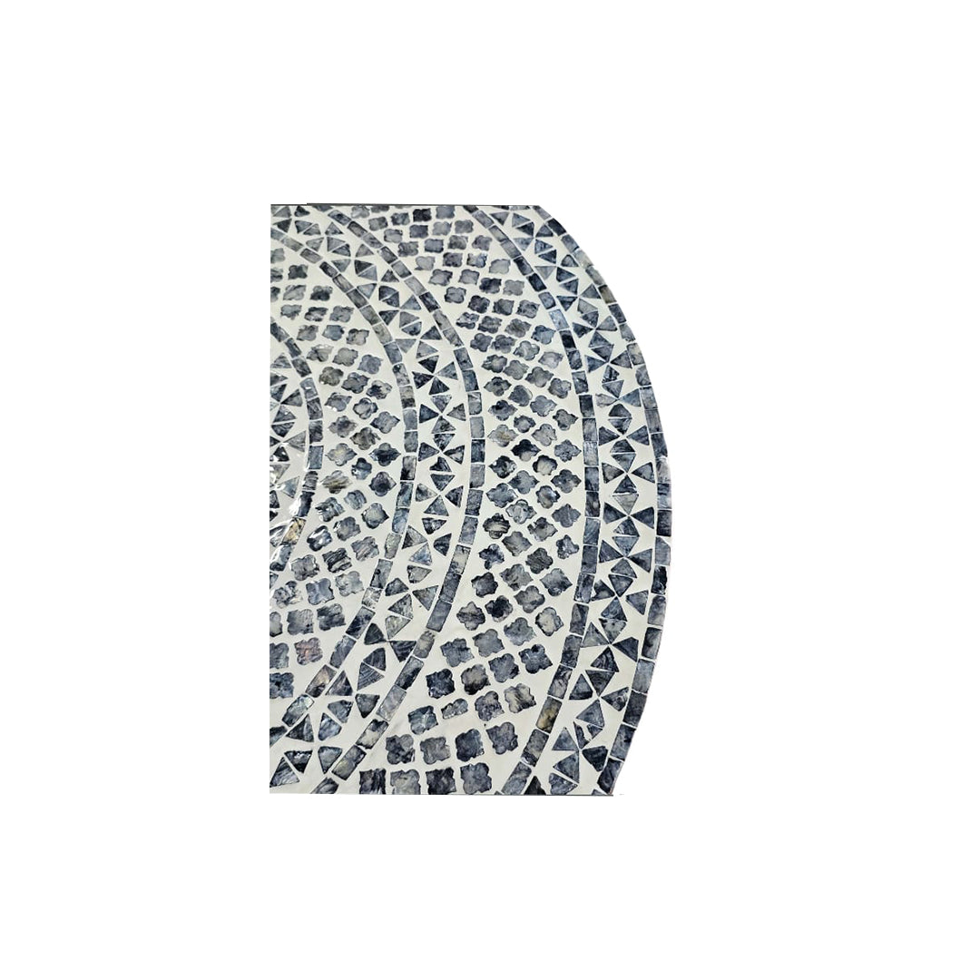 Designer Mother of Pearl inlay round coffee table with luxury gold base