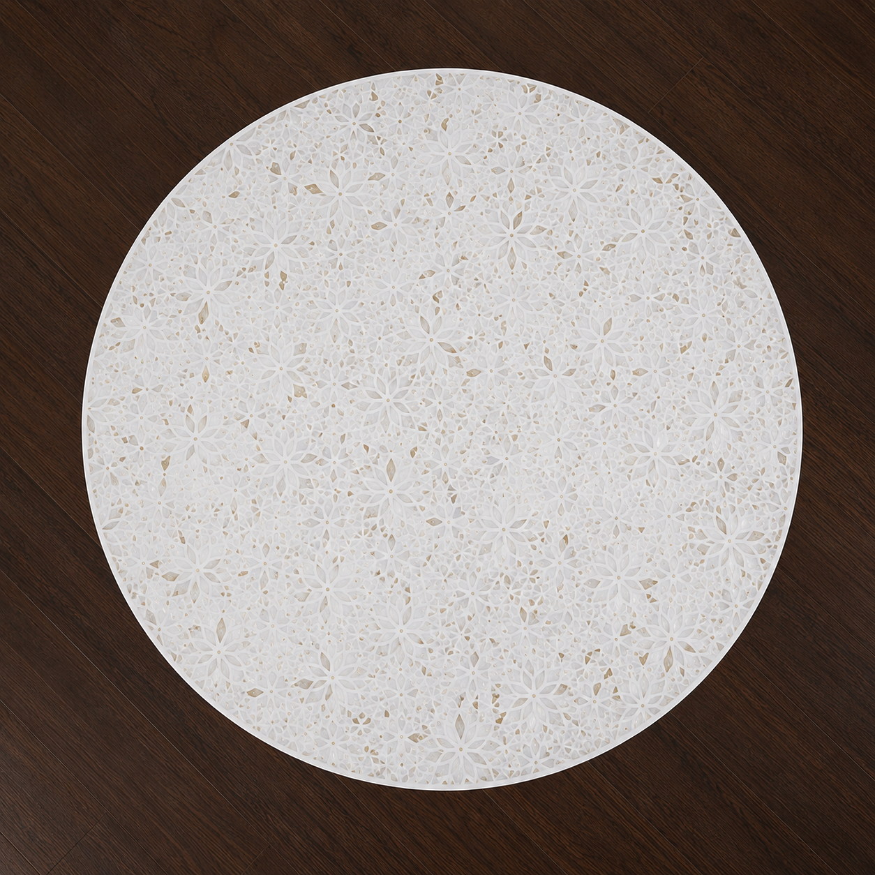 Modern White Mother of Pearl Coffee Table with Elegant Gold Frame