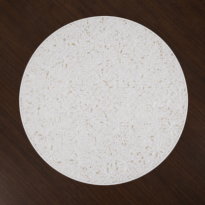 Modern White Mother of Pearl Coffee Table with Elegant Gold Frame