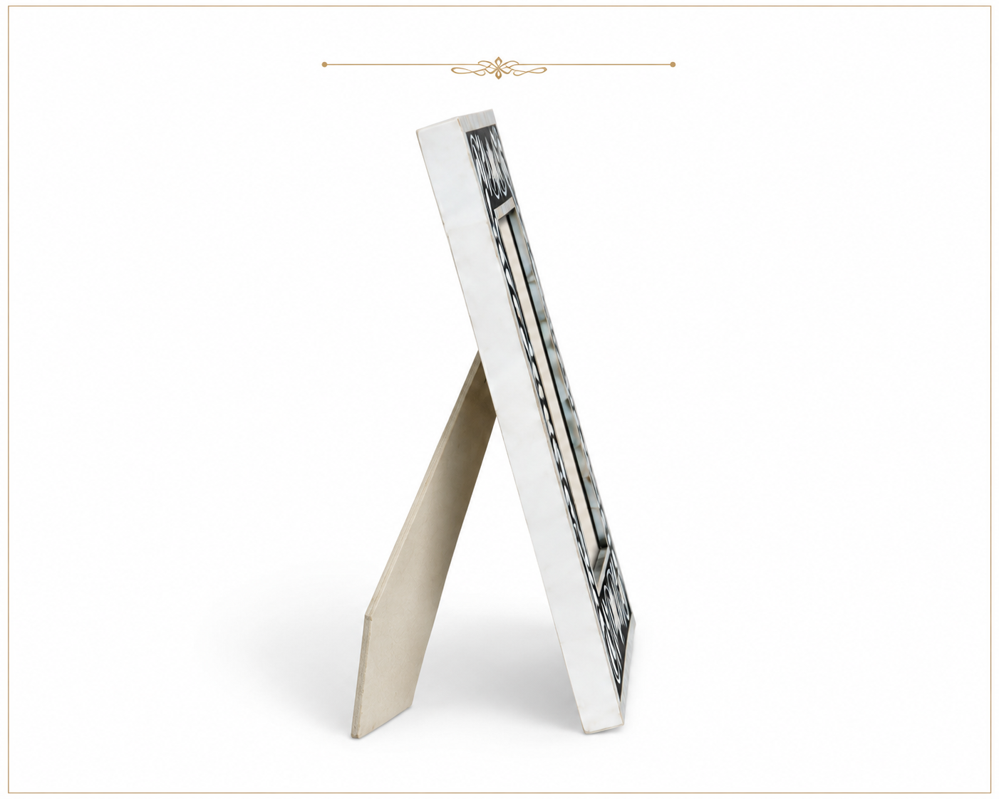 Premium Mother of Pearl Inlay Photo Frame with Intricate Floral Vine Pattern