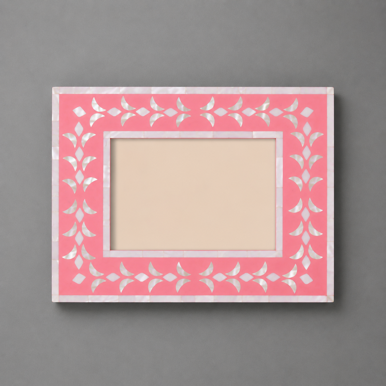 Decorative Pink Mother of Pearl Photo Frame – Handmade Luxury Tabletop Picture Frame for Home Decor & Gifting.