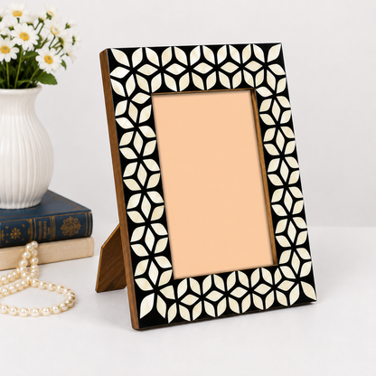 Luxury Mother of Pearl Inlay Photo Frame Displayed on Table