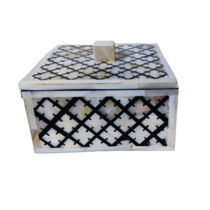 Handmade Mother Of Pearl Inlay Geometric Tea Coaster Set of 4 Best Gift for Home Decor