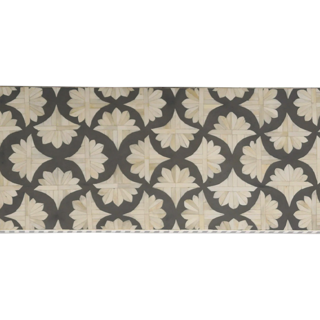 Bone Inlay Waterfall Console Table - Grey