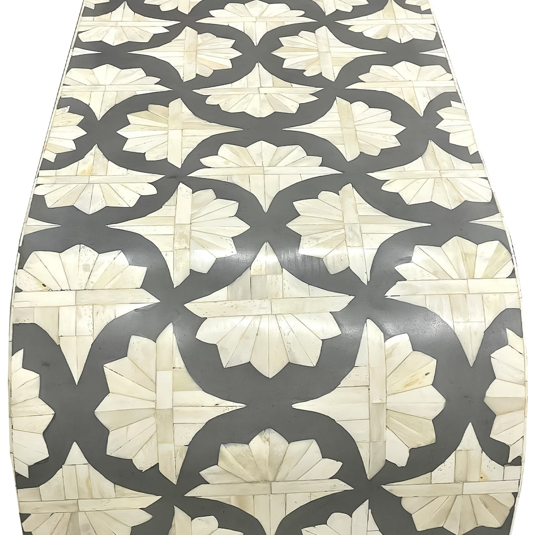 Bone Inlay Waterfall Console Table - Grey