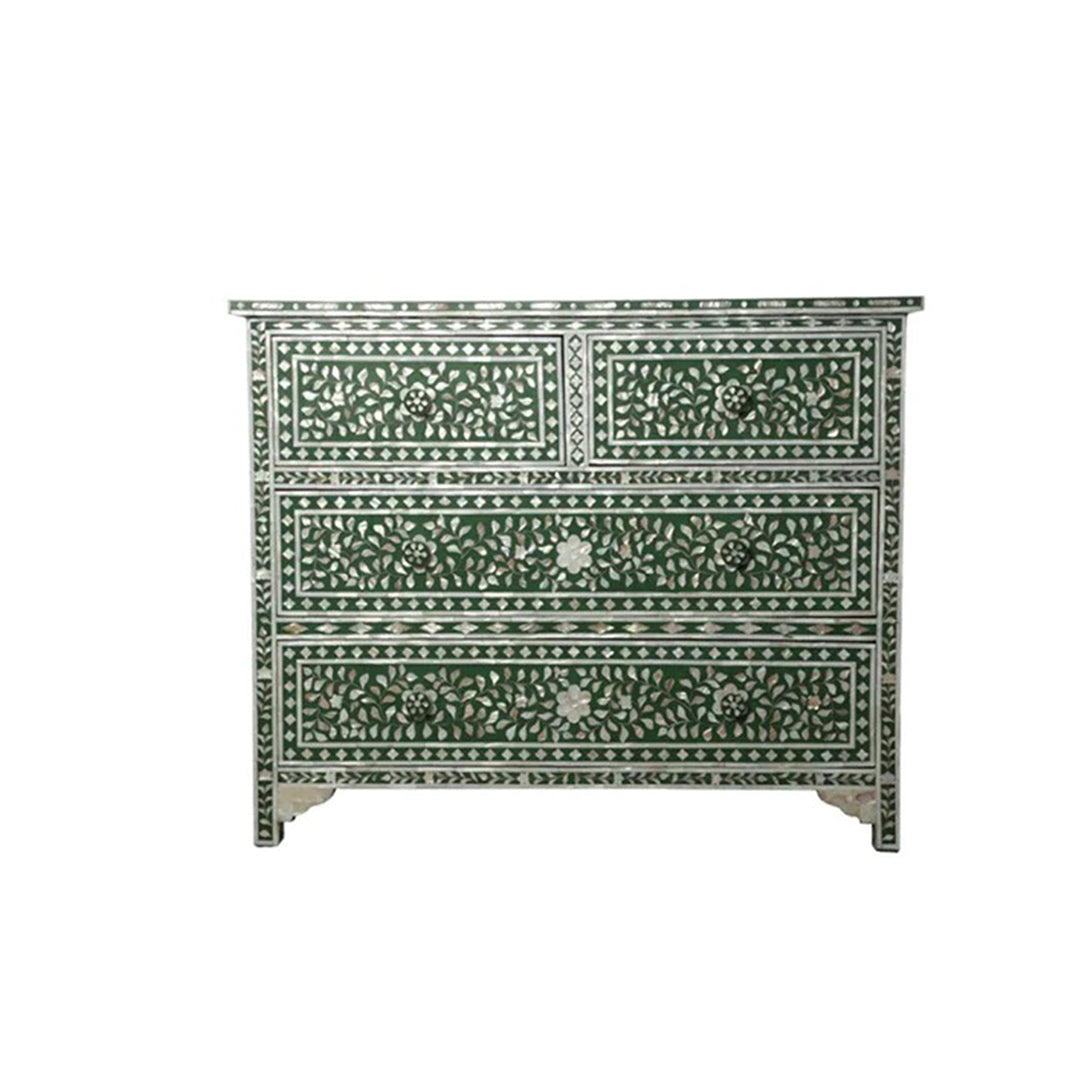 Mother Of Pearl Inlay Handmade Chest Of 4 Drawers