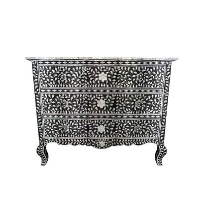 Handmade Customized Mother of Pearl Chest of 3 Drawer