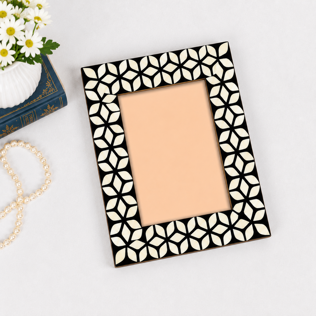Decorative Handmade Mother of Pearl Inlay Photo Frame for Living Room