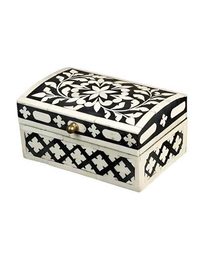 Handmade Customized Bone Inlay Floral Pattern Jewelry Box