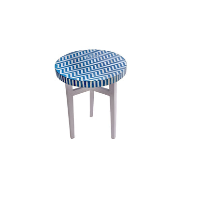 Bone Inlay Coffee Table Geometric Blue, Bone Inlay Centre Table, Bone Inlay Furniture