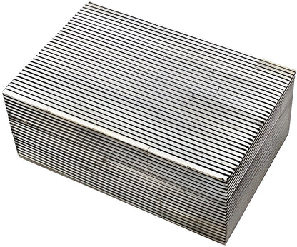 Handmade Bone Inlay Box Gray & White Stripe
