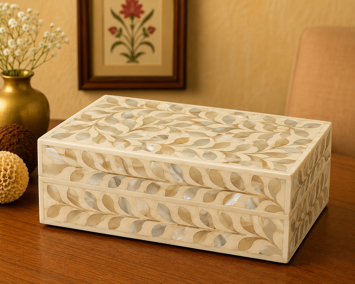 Luxury Mother of Pearl Inlay Jewelry Box