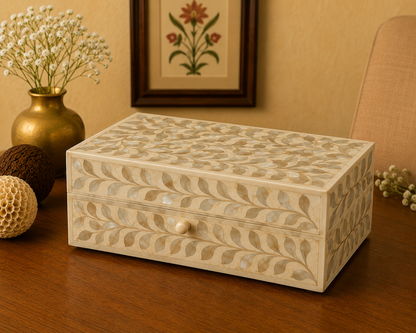 Handcrafted Mother of Pearl Keepsake Box