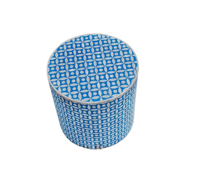 Bone inlay round vintage antique personalized stool for home office
