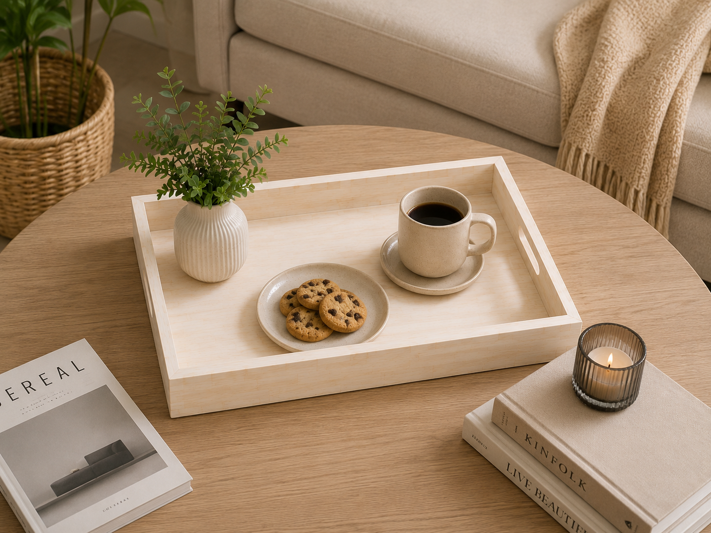 Handmade Customized Bone Inlay Decorative Serving Tray
