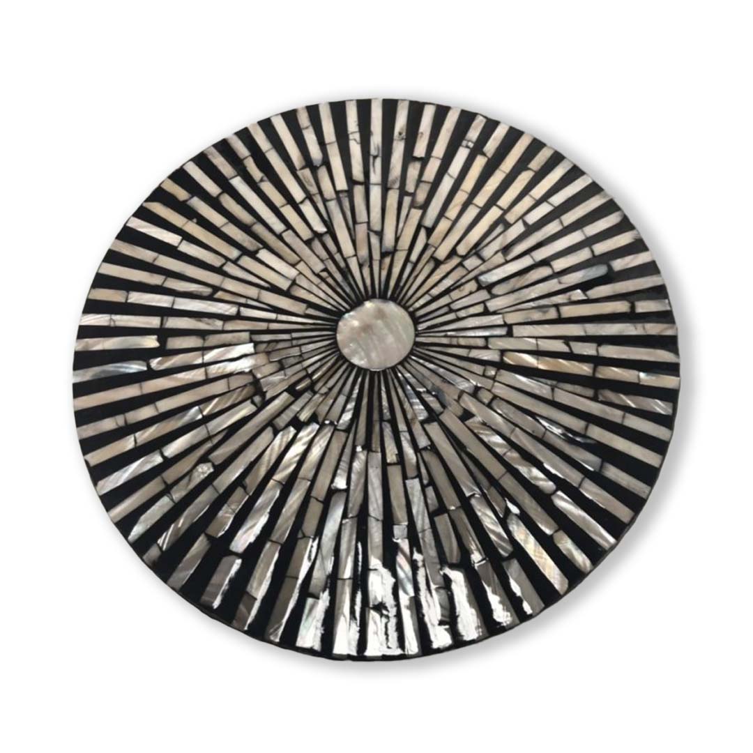 Handmade Mother of Pearl Stool- Strip/ Round