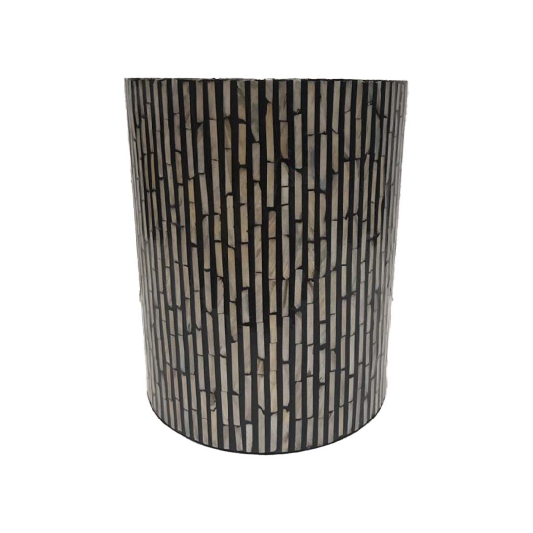 Handmade Mother of Pearl Stool- Strip/ Round