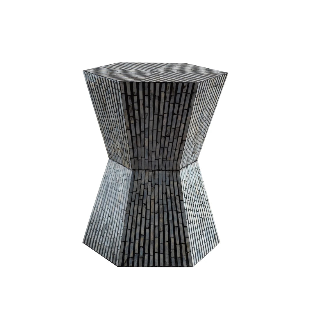 Handmade Mother of Pearl Stool- Strip