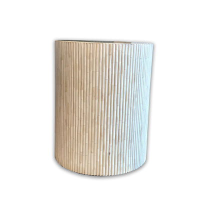 Handmade Customized Bone Inlay Round Stool- Fluted Pattern