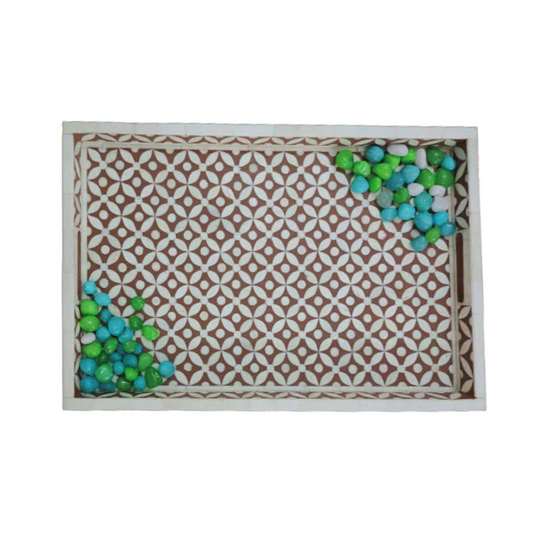 Handmade Customized Bone Inlay Serving Tray