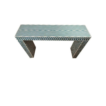 Handmade Customized Bone Inlay Chevron Pattern Console