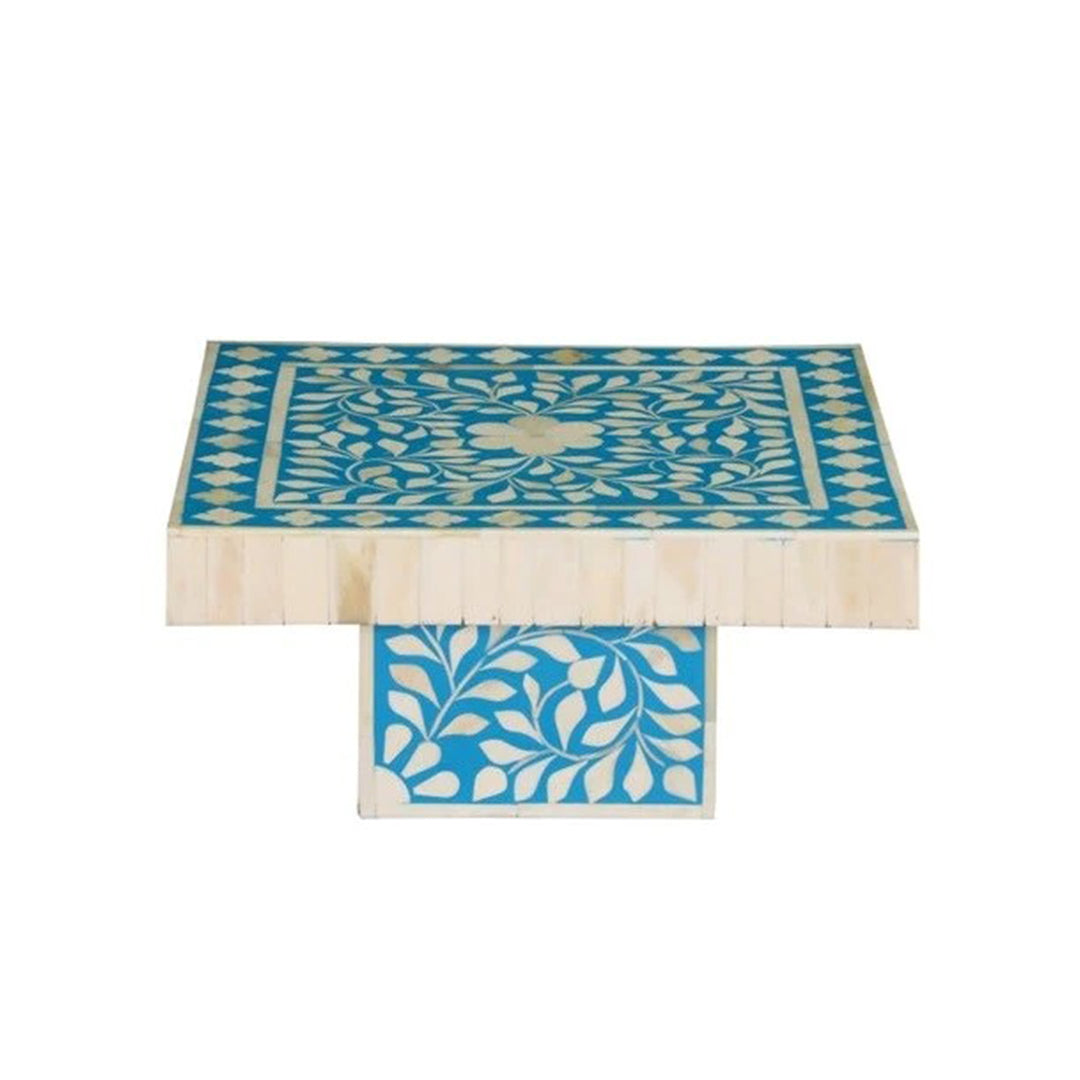 Handmade Customized Bone Inlay Floral Pattern Rectangular Cake Stand