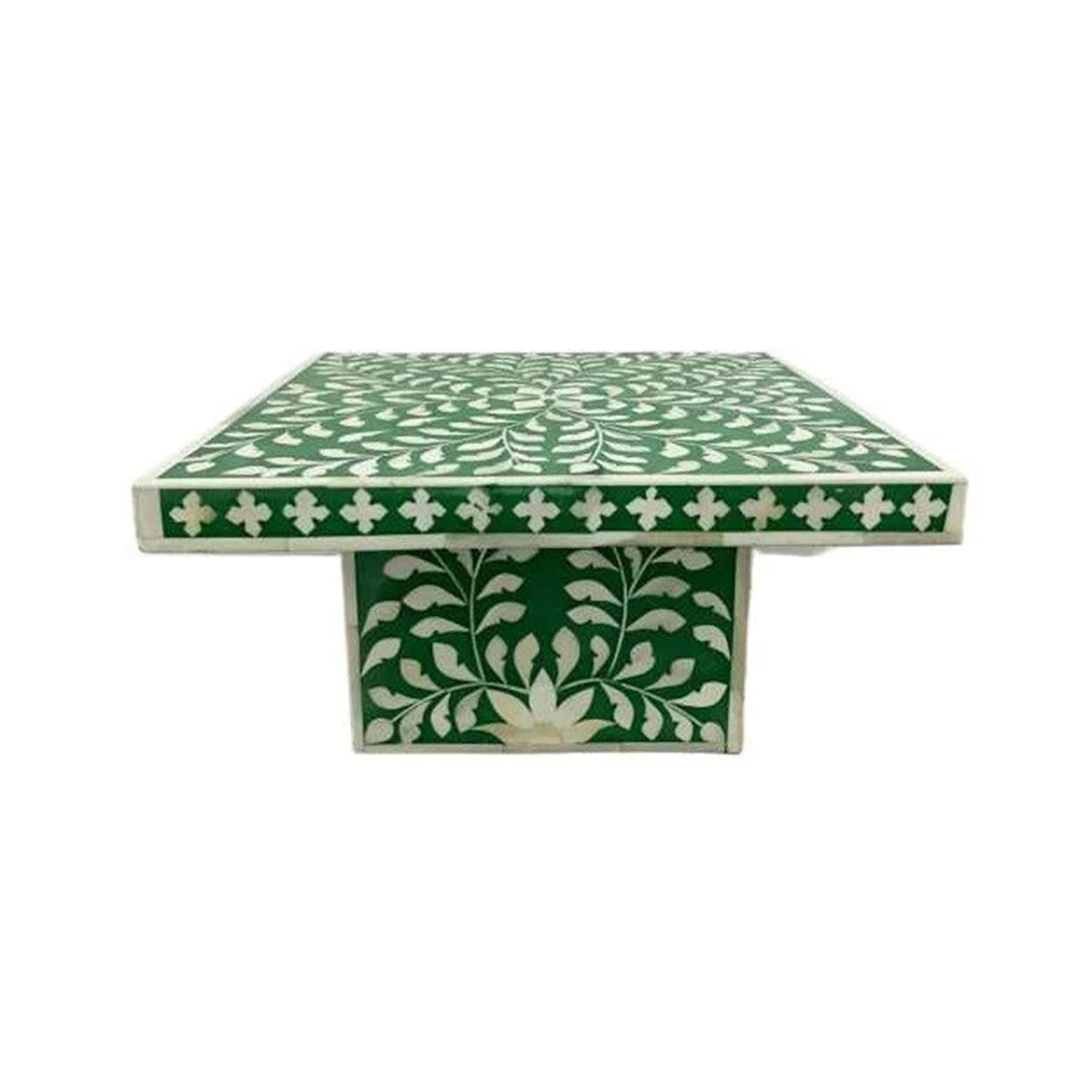Handmade Customized Bone Inlay Floral Pattern Rectangular Cake Stand