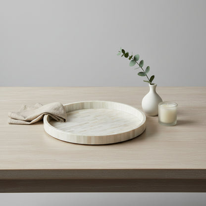 bone inlay white tray