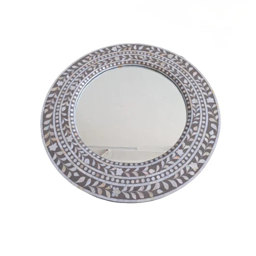 Handmade Customized Mother of Pearl Round Mirror Frame