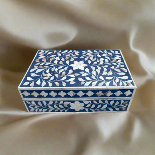 Customized Handmade Mother Of Pearl Inlay  Floral Pattern Jewelry Box