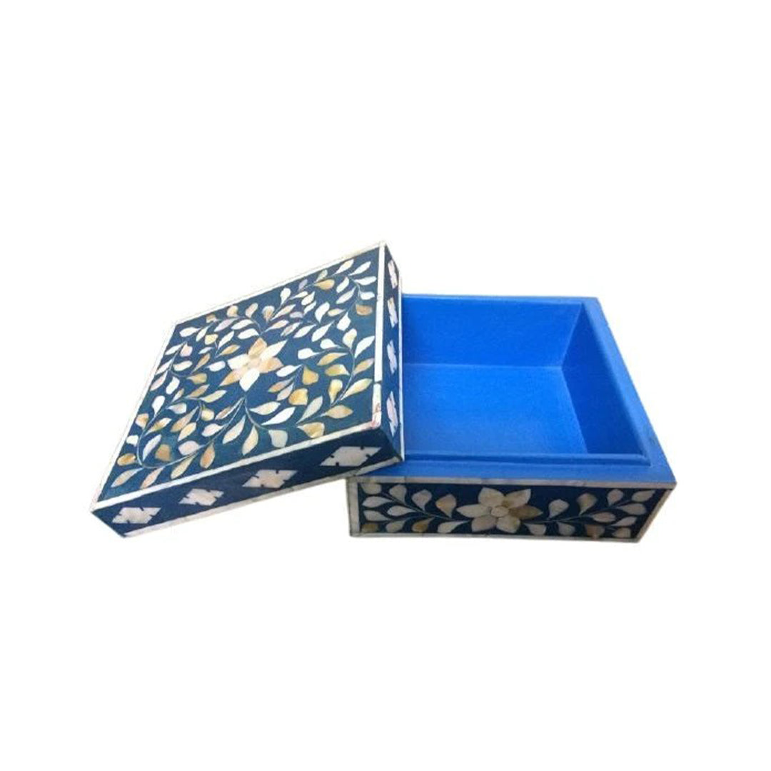 Handmade Mother of Pearl Customized Floral Pattern Jewelry Box