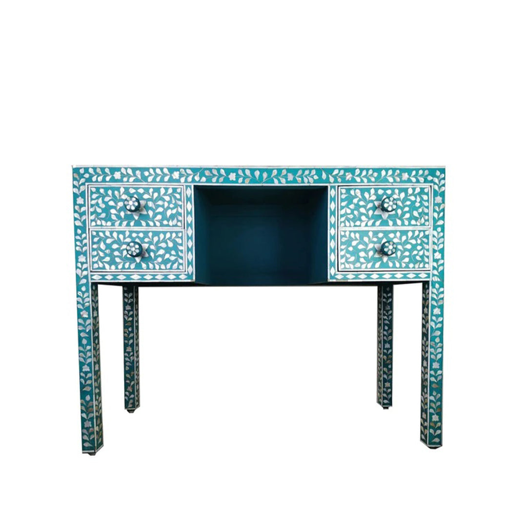 Handmade Customized Mother of Pearl 4 Drawer Console Table