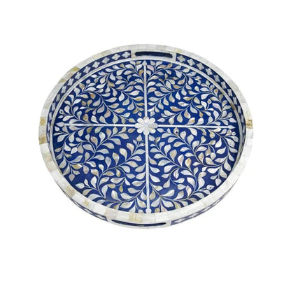 Handmade Customized Mother of Pearl Round Serving Tray
