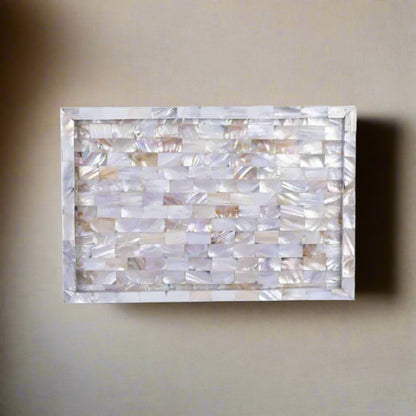 Handmade Mother of Pearl Vanity Tray | Decorative Table Organizer